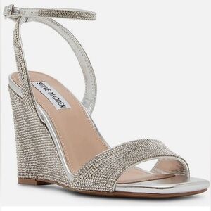 Steve Madden Sophey Rhinestone Wedge Sandal Size 10 (New)